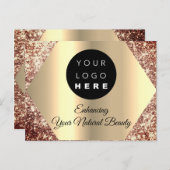 Bedankt voor je aankoop Gold glitter Briefkaart (Voorkant / Achterkant)