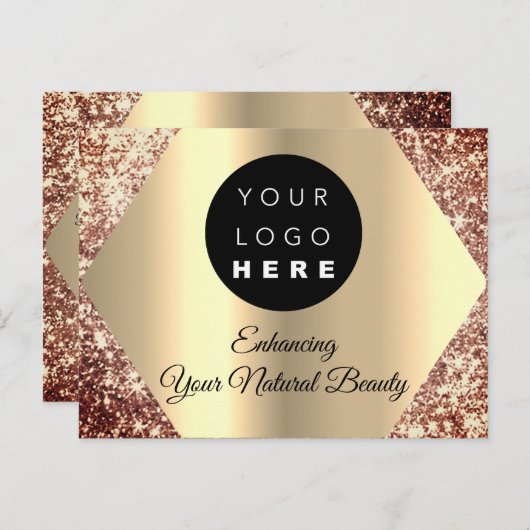 Bedankt voor je aankoop Gold glitter Briefkaart (Voorkant / Achterkant)