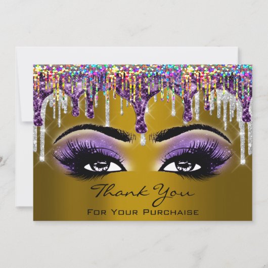 Bedankt voor je aankoop Mustard Holograaf Feestdagenkaart (Voorkant)