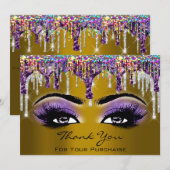 Bedankt voor je aankoop Mustard Holograaf Feestdagenkaart (Voorkant / Achterkant)