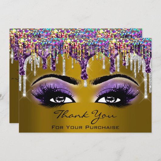 Bedankt voor je aankoop Mustard Holograaf Feestdagenkaart (Voorkant / Achterkant)