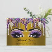 Bedankt voor je aankoop Mustard Holograaf Feestdagenkaart (Staand voorkant)