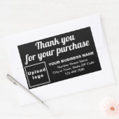 Bedankt voor je aankoop op zwart rechthoekige sticker (Envelop)