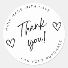 Bedankt voor je aankoop ronde sticker