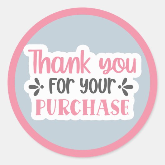 Bedankt voor je aankoop ronde sticker (Voorkant)