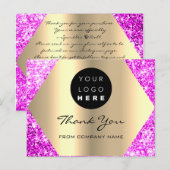 Bedankt voor je aankoop, roze Gold Logo Briefkaart (Voorkant / Achterkant)