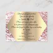 Bedankt voor je aankoop, roze Gold Logo Visitekaartje (Achterkant)