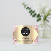 Bedankt voor je aankoop, roze Gold Logo Visitekaartje (Staand voorkant)