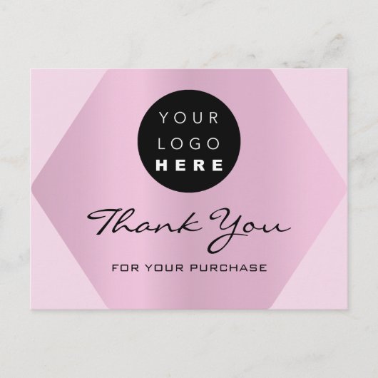 Bedankt voor je aankoop roze Logo Briefkaart (Voorkant)