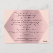 Bedankt voor je aankoop Roze Rose Gold Logo. Briefkaart (Achterkant)