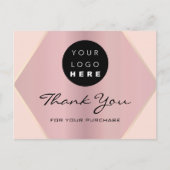 Bedankt voor je aankoop Roze Rose Gold Logo. Briefkaart (Voorkant)
