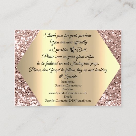 Bedankt voor je aankoop van Roos Gold Logo Visitekaartje (Achterkant)