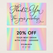 bedankt voor je aankoop visitekaartje (Voorkant /achterkant)