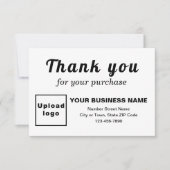 Bedankt voor je aankoop voor je witte platte kaart (Voorkant)