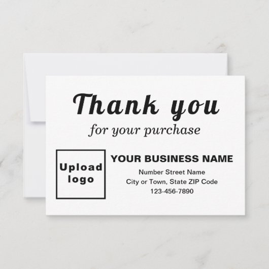 Bedankt voor je aankoop voor je witte platte kaart (Voorkant)