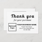 Bedankt voor je aankoop voor je witte platte kaart (Voorkant / Achterkant)