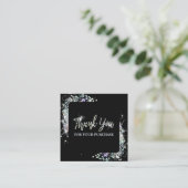 Bedankt voor je aankoop zwart met Glitter Vierkante Visitekaartje (Staand voorkant)