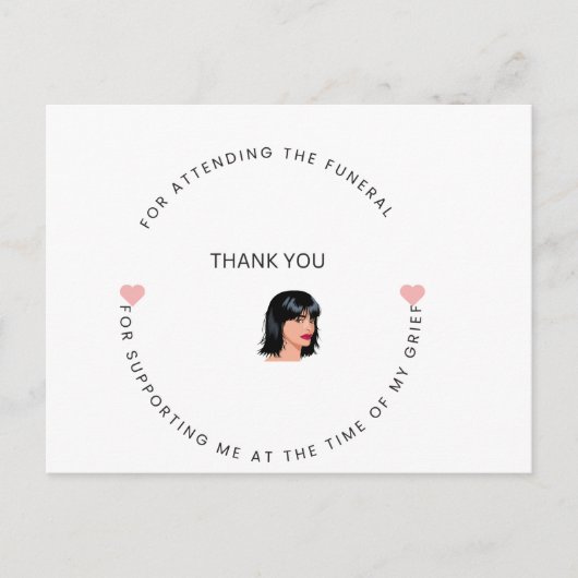 Bedankt voor je aanwezigheid op de begrafenis briefkaart (Voorkant)