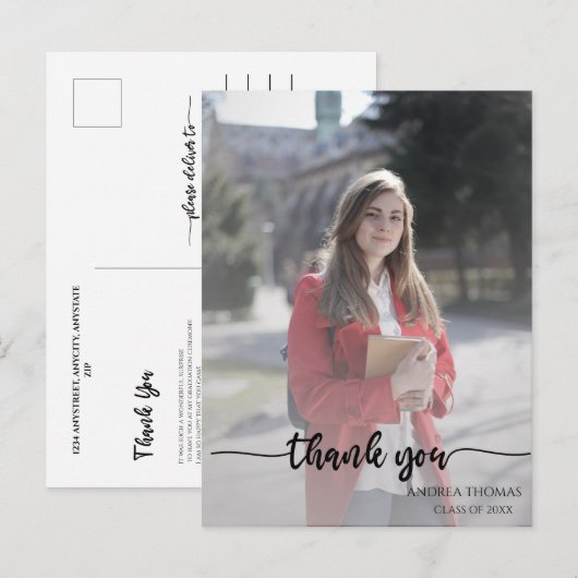 Bedankt voor je afstuderen briefkaart (Voorkant / Achterkant)