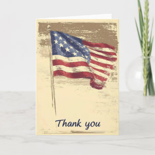 Bedankt voor je Amerikaanse vlag Feestdagen Kaart