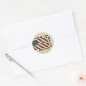Bedankt voor je  Amerikaanse vlag Ronde Sticker (Envelop)