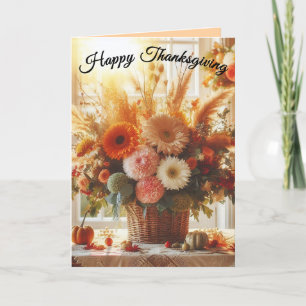 Bedankt voor je Autum Flowers Thanksgiving Kaart