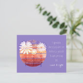 Bedankt voor je bericht met bloemen en zonsonderga briefkaart (Staand voorkant)