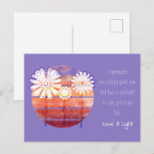 Bedankt voor je bericht met bloemen en zonsonderga briefkaart (Voorkant / Achterkant)