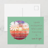 Bedankt voor je bericht met bloemen en zonsonderga briefkaart (Voorkant / Achterkant)