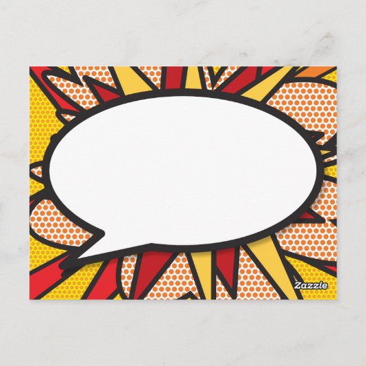 BEDANKT voor je bericht Speech Bubble Fun Retro Briefkaart (Achterkant)