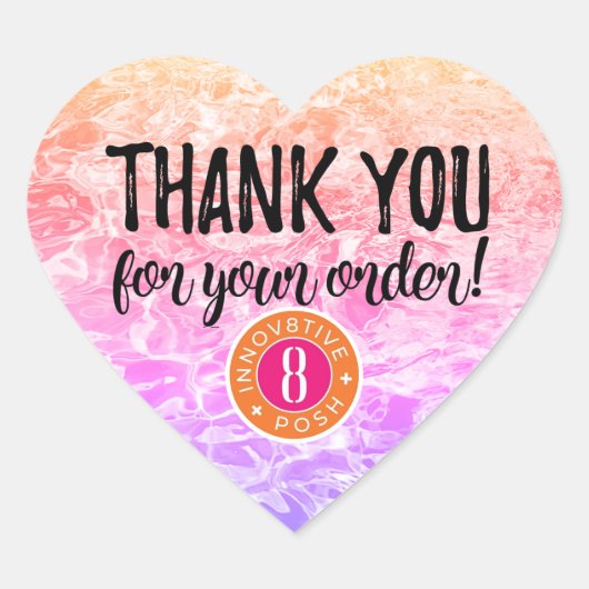 Bedankt voor je bestelling Innov8tive Posh Hart Sticker (Voorkant)