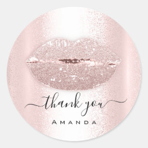 Bedankt voor je bestelling Makeup Kiss Lips Glitte Ronde Sticker