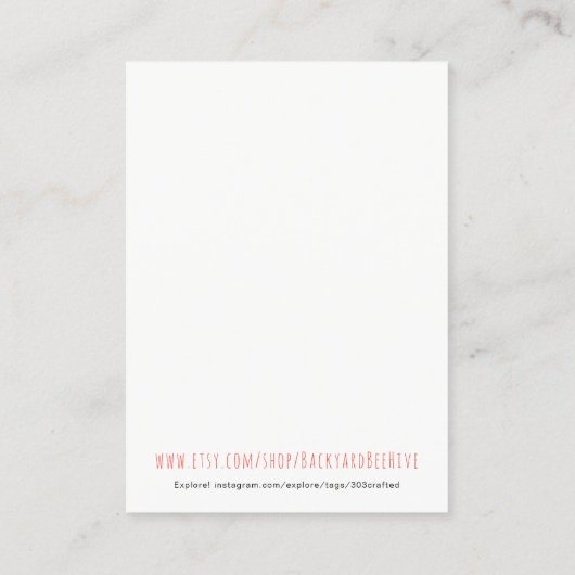 Bedankt voor je briefje | Ontworpen voor makers Visitekaartje (Achterkant)