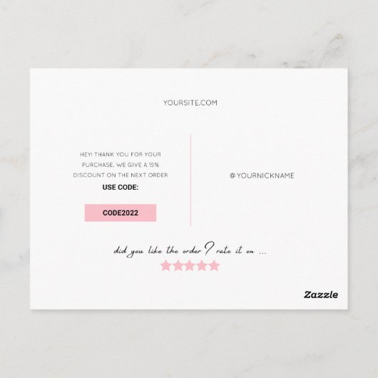 Bedankt voor je Briefkaart voor aankoop (Achterkant)