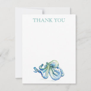 Bedankt voor je briefkaart Waterverf Octopus