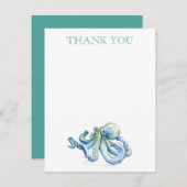 Bedankt voor je briefkaart Waterverf Octopus (Voorkant / Achterkant)