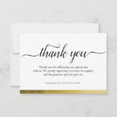Bedankt voor je bruiloft Bedankt Noteer Gold Foil (Voorkant)