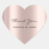 Bedankt voor je bruiloft Roos Heart Hart Sticker (Voorkant)
