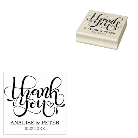 Bedankt voor je bruiloft rubberstempel (Gestempeld)