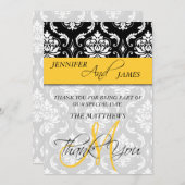 Bedankt voor je creditcard Damask Monogram Naam Ge (Voorkant / Achterkant)