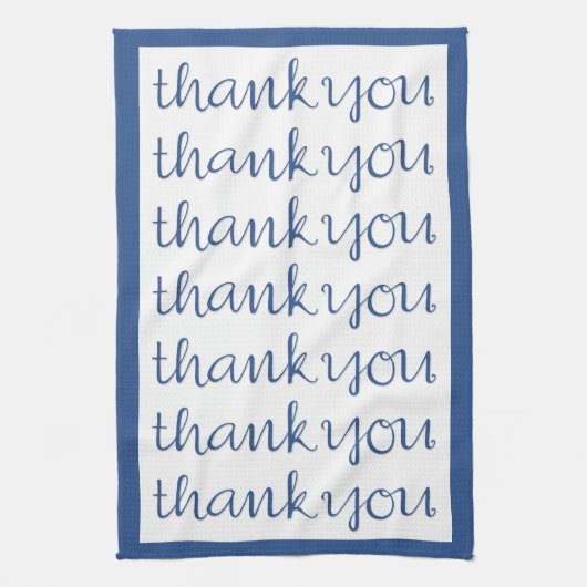 Bedankt voor je cursieve blauwe tea-handdoek theedoek (Verticaal)