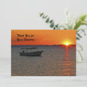 Bedankt voor je donatie, Sunset Gevist Boat (Staand voorkant)