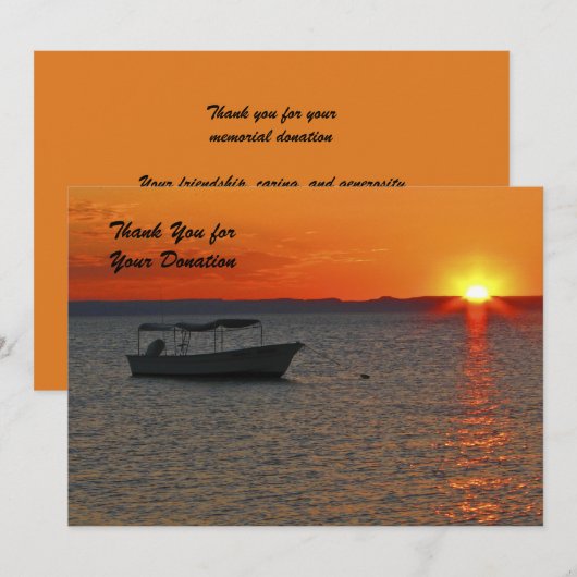 Bedankt voor je donatie, Sunset Gevist Boat (Voorkant / Achterkant)