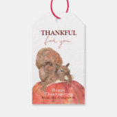 Bedankt voor je eekhoorn op Thanksgiving pompoen Cadeaulabel (Achterkant)