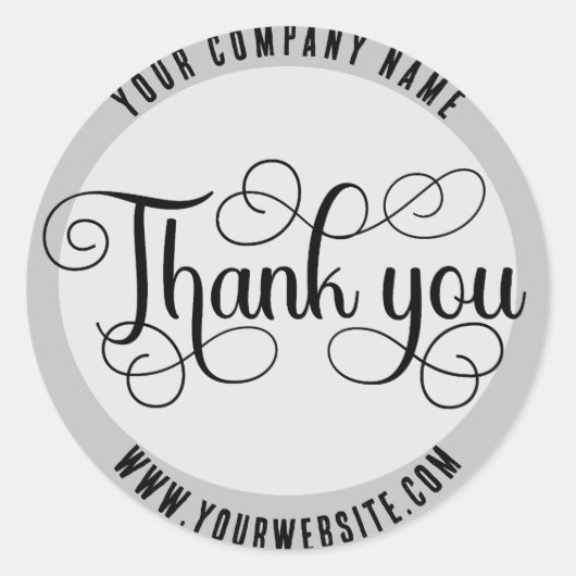Bedankt voor je eigen bedrijf ronde sticker (Voorkant)