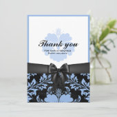 Bedankt voor je feestelijke blauwe floral kaart (Staand voorkant)