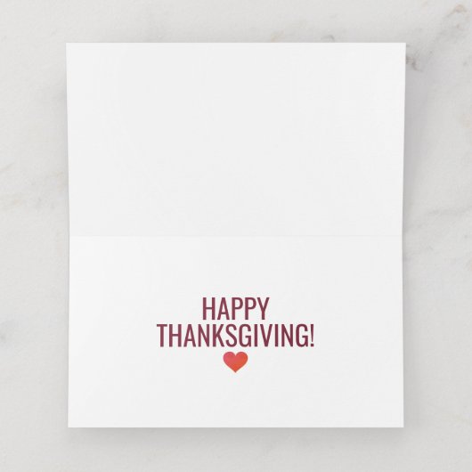 Bedankt voor je feestelijke Thanksgiving Plaatskaartje (Binnenkant ongevouwen)