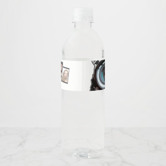 Bedankt voor je fotograaf White-Black Waterfles Etiket (Achterkant)
