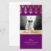 Bedankt voor je fotokaart, Indiaas Damask Paars (Voorkant / Achterkant)