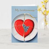 Bedankt voor je geduld, mijn gebrokenheid Kintsugi Kaart (Gele Bloem)